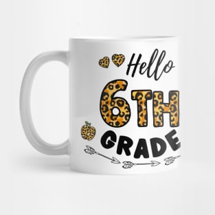 Hello 6th Grade Leopard Back To School Mug